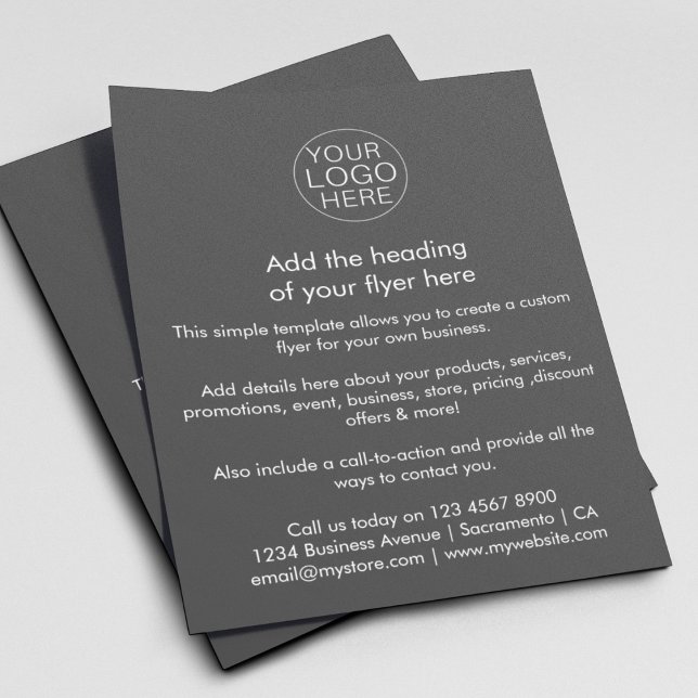 Business Logo | Simple Grey White Custom Flyer (Creator Uploaded)