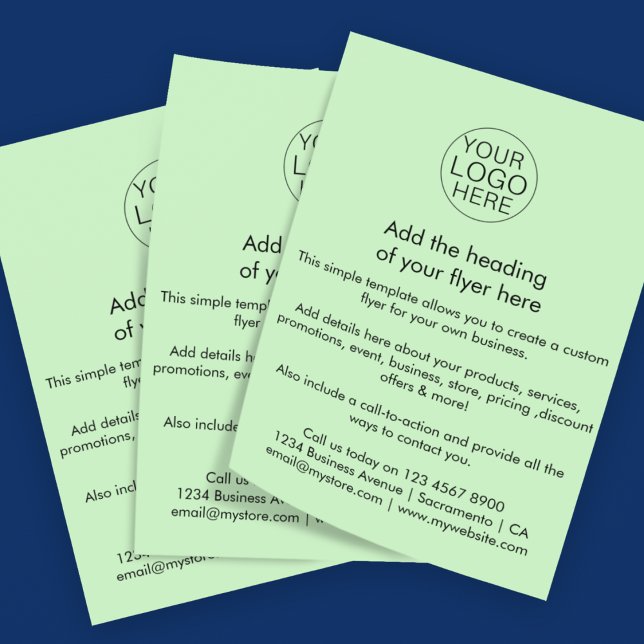 Business Logo | Simple Light Green Custom Flyer (Creator Uploaded)