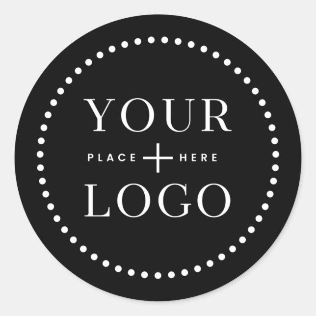 Business Logo Simple Minimalist Black  Classic Round Sticker (Front)