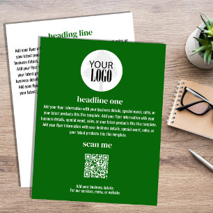 Business Logo Simple Minimalist Green Flyer