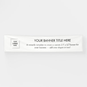Business Logo   Simple Minimalist Modern White 12' Banner