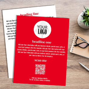 Business Logo Simple Minimalist Red Flyer