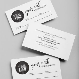 Business Logo Simple Minimalist Script Appointment Card