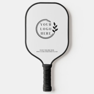 Business Logo Simple Modern Black Corporate Pickleball Paddle