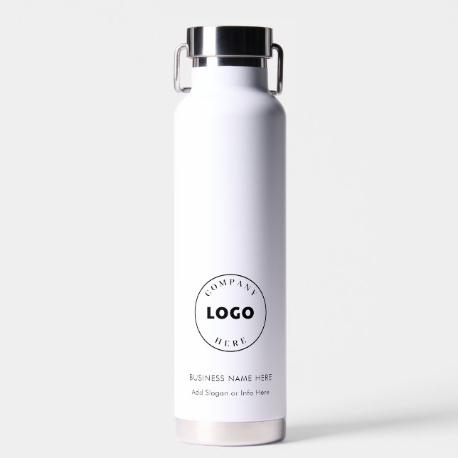 Business Logo Simple Modern Employees Swag Water Bottle (Front)