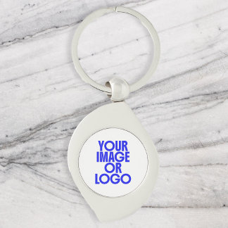 Business Logo Simple White Keychain