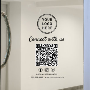 Business Logo Social Media Create Your QR Code Window Cling