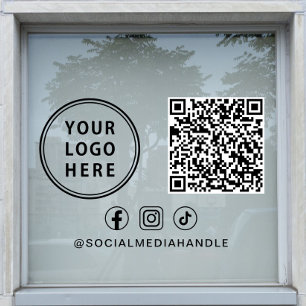Business Logo Social Media Create Your QR Code Window Cling