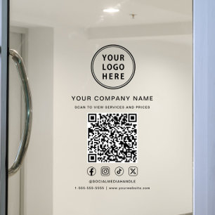 Business Logo Social Media Create Your QR Code Window Cling