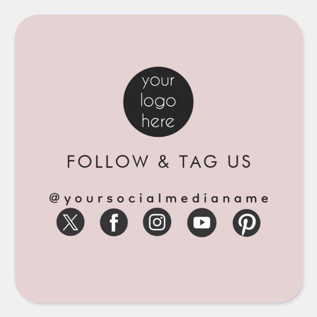 Business Logo Social Media Packaging Label (Front)