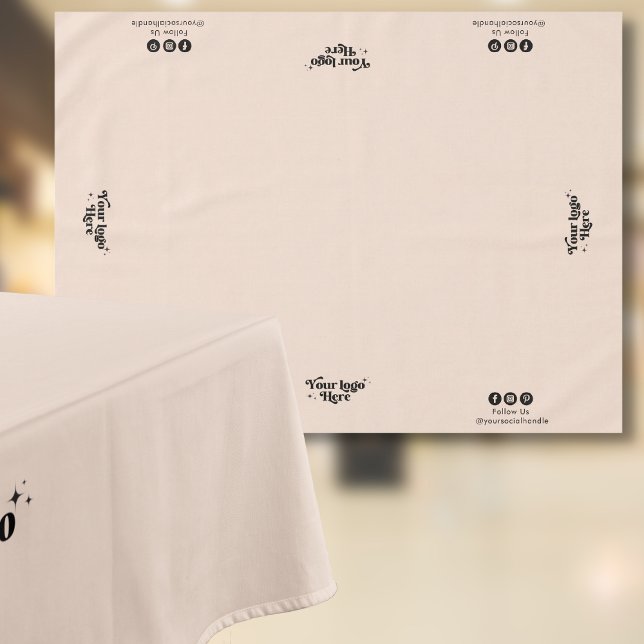 Business Logo Social Media Soft Pink Display Tablecloth (Creator Uploaded)