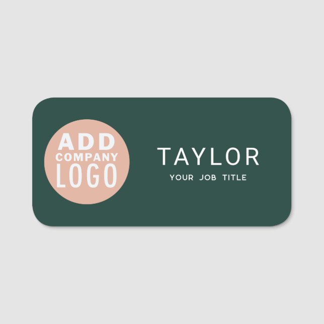 Business Logo Staff Employee Custom Name Tag (Front)