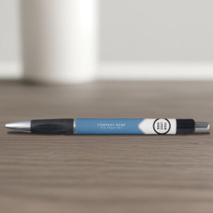 Business Logo Steel Blue Promo Corporate Swag Pen