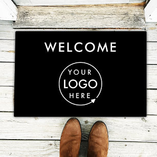 Business Logo   Stylish Black Modern Professional Doormat