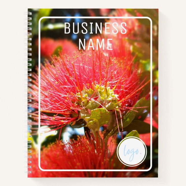 BUSINESS LOGO SUMMER POHUTUKAWA FLOWERS NATURE NOTEBOOK (Front)