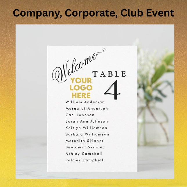 Business Logo Table Event Seating Plan Cards  (Creator Uploaded)
