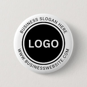 Business Logo Tagline Website Customer Promotional 2 Inch Round Button