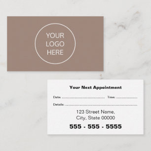 Business Logo Taupe Appointment Card
