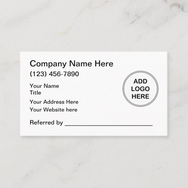 Business Logo Template Referral Cards (Front)