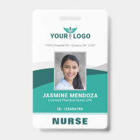 Business Logo Template Teal Employee Photo Name ID