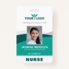 Business Logo Template Teal Employee Photo Name ID