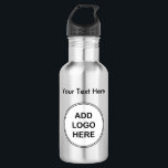 Business Logo Template Water Bottles<br><div class="desc">Replace our logo template and add your own business logo photo or graphic to make your own water bottles to help build your brand or promote your business. Customize the text template with your company name,  slogan,  or business motivational message to spread your word.</div>