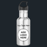 Business Logo Template Water Bottles<br><div class="desc">Replace our logo template and add your own business logo photo or graphic to make your own water bottles to help build your brand or promote your business. Customize the text template with your company name, slogan, or business motivational message to spread your word.</div>