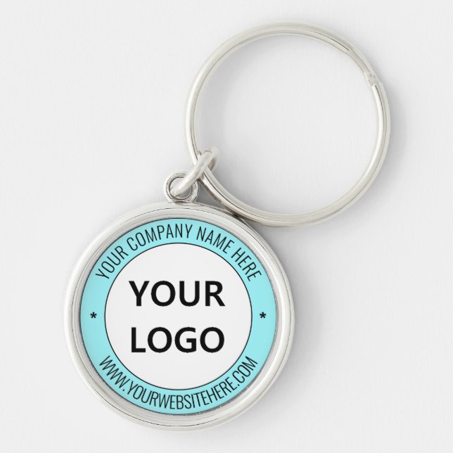 Business Logo Text and Colours Promotional Keychai Keychain (Front)