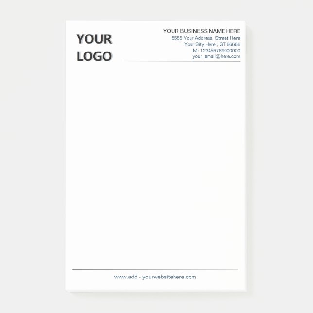Business Logo Text Company Post-it® Notes Template (Front)