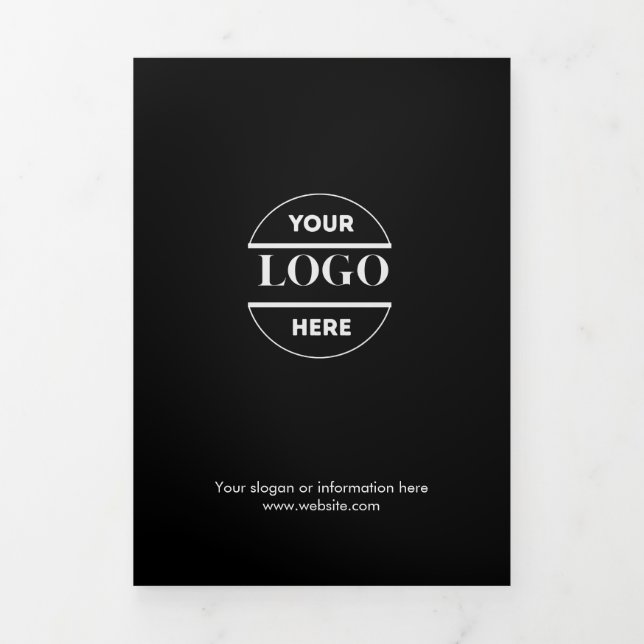 Business Logo & Text Modern Trifold Brochure (Cover)