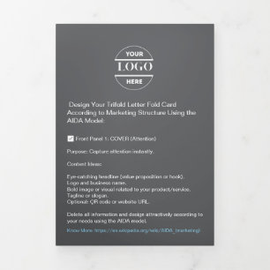 Business Logo & Text Modern Trifold Brochure
