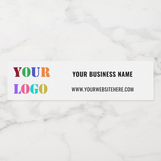 Business Logo Text Promotional Water Bottle Label (Single Label)