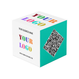 Business Logo Text QR Code Promotion Cube Example