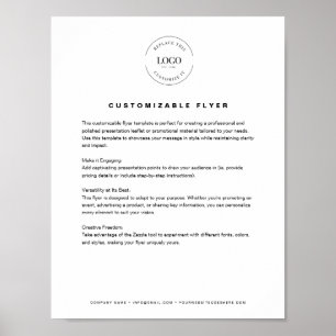 Business logo text website simple Custom Poster