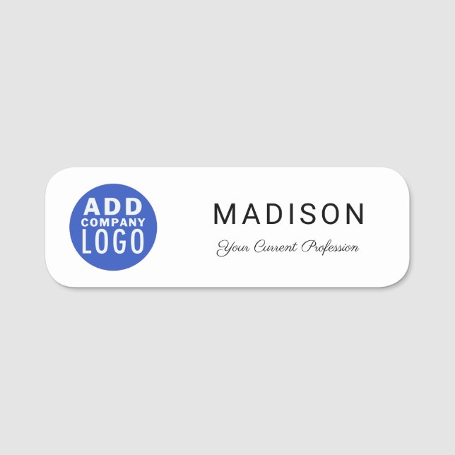 Business Logo Tradeshow Company Representative Name Tag (Front)