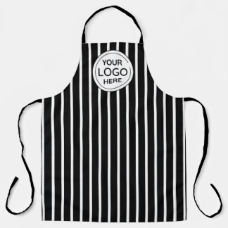 Business Logo Vertical White Stripes Apron