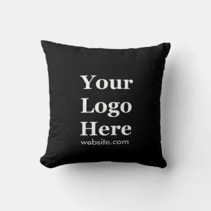 Business Logo Website Black and White Throw Pillow