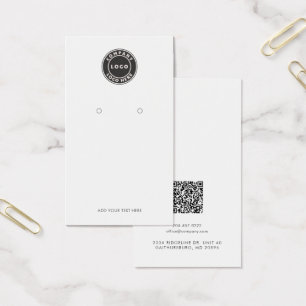 Business Logo Website QR Code Earring Display Card