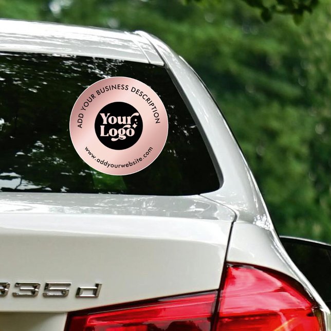Business Logo Website Rose Gold Car Window Decal   (Creator Uploaded)