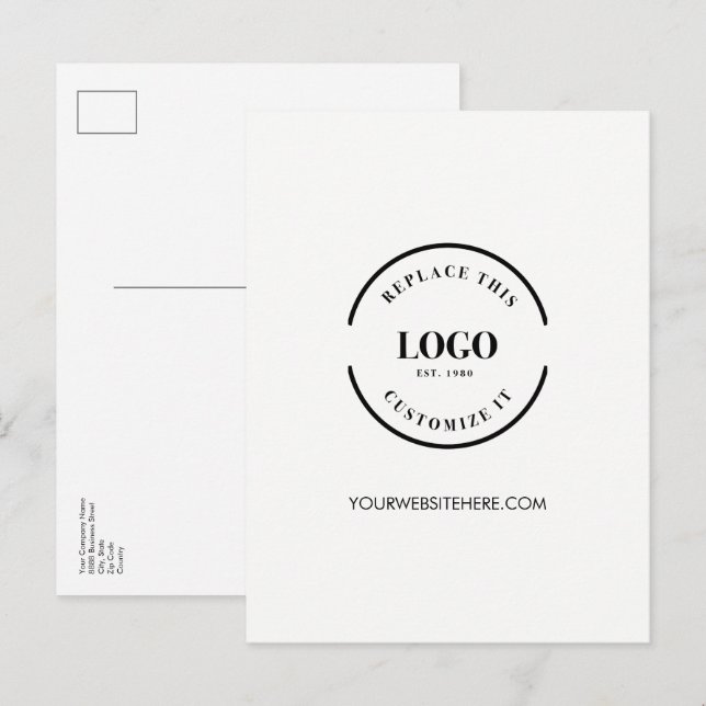 Business logo website Simple Corporate Custom Postcard (Front/Back)