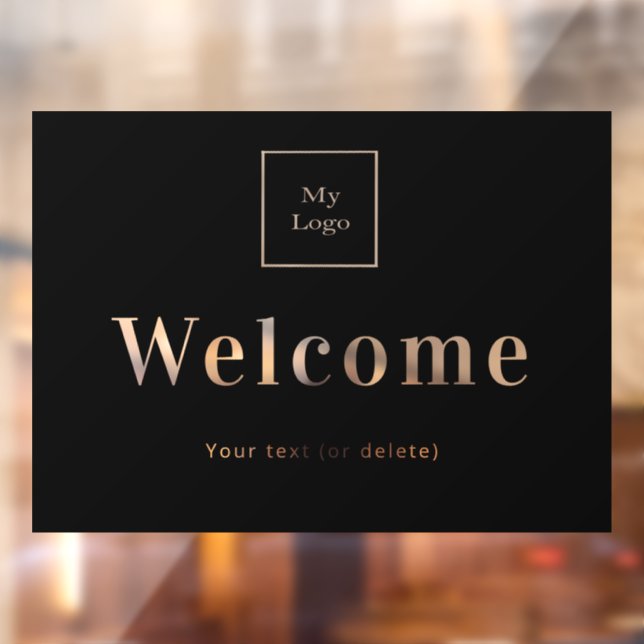 Business logo  welcome black window cling (Sheet 2)