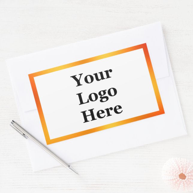Business Logo White and Orange Gradient Border Sticker (Envelope)