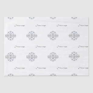 Business Logo White Christmas Snowflake Tissue Paper