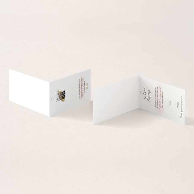 Business Logo White Clothing Price Tag (Inside and Outside)