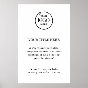 Business Logo White Minimalist Modern Simple Poster