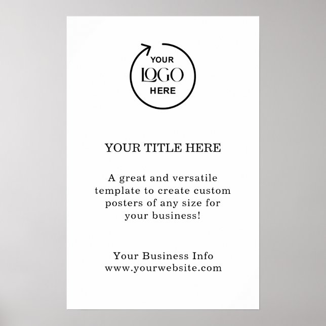 Business Logo White Minimalist Modern Simple  Poster (Front)