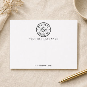 Business Logo White Note Card
