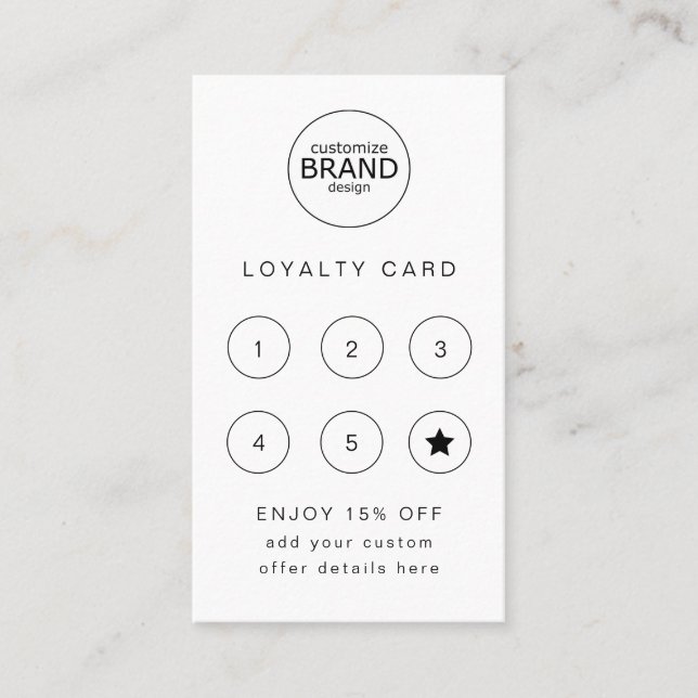 Business Logo White Professional Loyalty Card (Front)