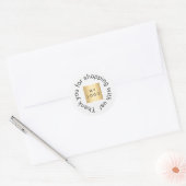 Business logo white simple thank you classic round sticker (Envelope)