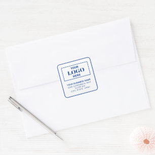 Business Logo White Square Return Address Labels